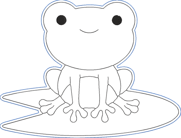 Spring Coloring Dolls - Frog Embroidery Design