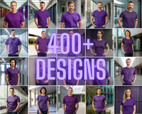 400 Bella Canvas 3001 Team Purple Mockups Hospital Background