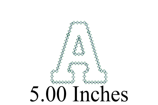 Varsity Applique Diamond Edge Font - 5 Inch