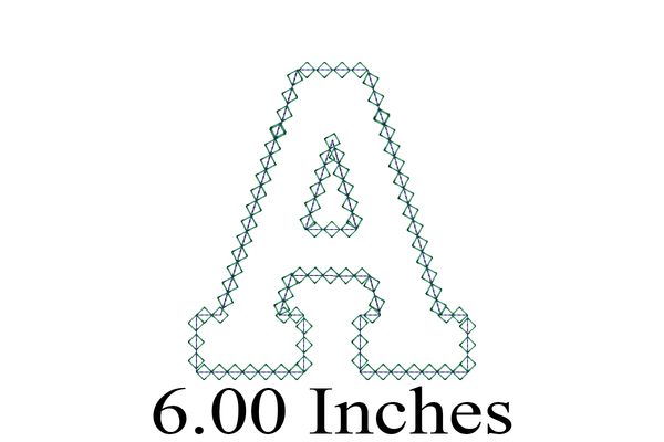 Varsity Applique Diamond Edge Font - 6 Inch