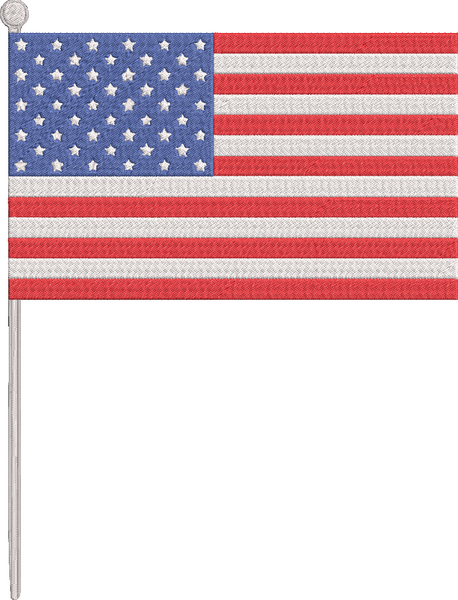 4th of July - Part2 - Flag 2 Embroidery Design