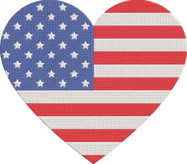4th of July - Part2 - Heart 1 Embroidery Design