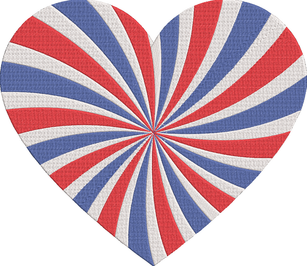 4th of July - Part1 - Heart 2 Embroidery Design