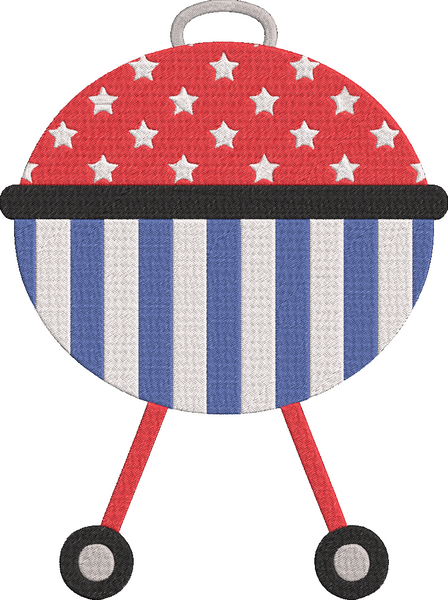 4th of July - Part2 - barbecue 3 Embroidery Design