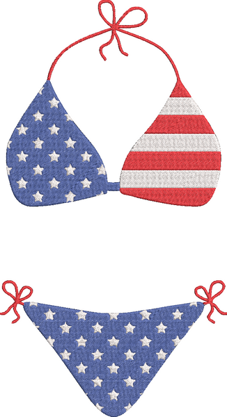 4th of July - Part1 - bikini 2 Embroidery Design