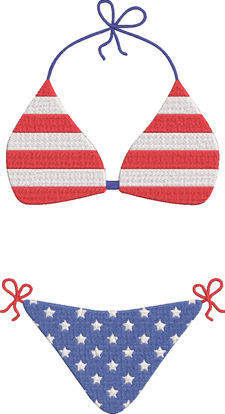 4th of July - Part1 - bikini 4 Embroidery Design