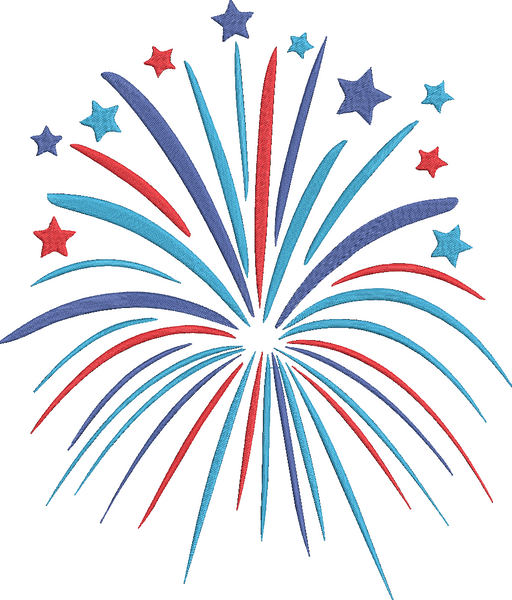 4th of July - Part2 - fireworks 3 Embroidery Design