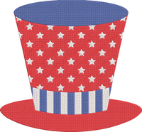 4th of July - Part1 - hat 2 Embroidery Design