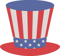 4th of July - Part2 - hat 3 Embroidery Design