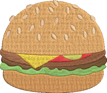 4th of July BBQ - Burger Embroidery Design