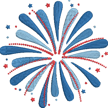 4th of July BBQ - Fireworks3 Embroidery Design