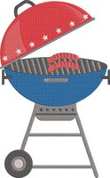 4th of July BBQ - Grill With Sausages Embroidery Design