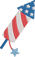 4th of July BBQ - Rocket2 Embroidery Design