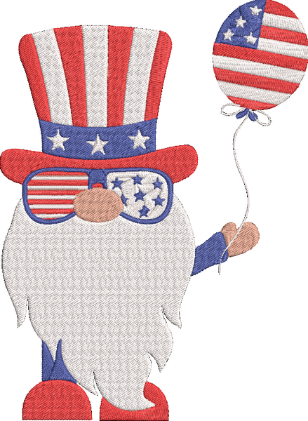 4th of July Gnomes - America-11 Embroidery Design