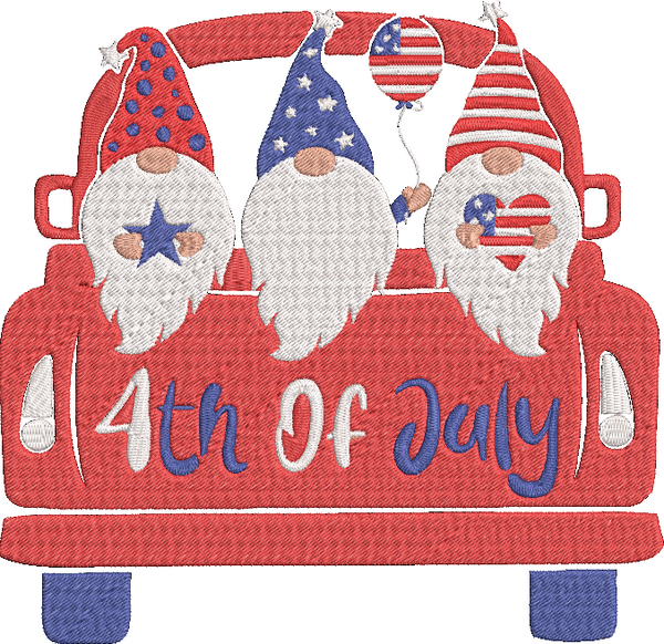 4th of July Gnomes - America-16 Embroidery Design
