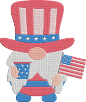 4th of July Gnomes - America-4 Embroidery Design