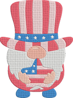 4th of July Gnomes - America-6 Embroidery Design