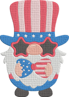 4th of July Gnomes - America-7 Embroidery Design