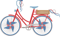 4th of July Iconic - Bike1 Embroidery Design