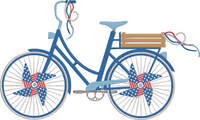 4th of July Iconic - Bike2 Embroidery Design
