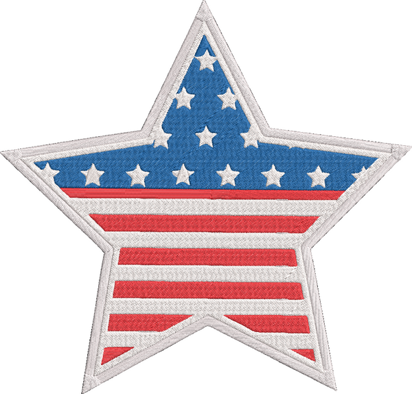 4th of July Iconic - Star Embroidery Design