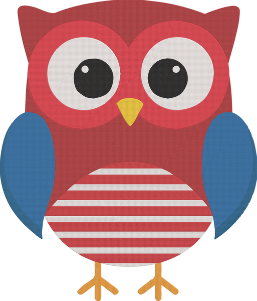 4th of July Owls - owl14 Embroidery Design