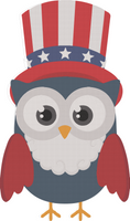 4th of July Owls - owl1 Embroidery Design