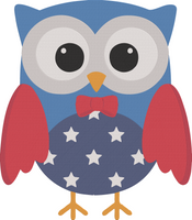 4th of July Owls - owl2 Embroidery Design