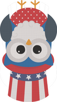 4th of July Owls - owl4 Embroidery Design