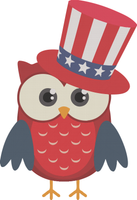 4th of July Owls - owl8 Embroidery Design