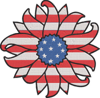 4th of July Sunflowers - sunflower 3 Embroidery Design