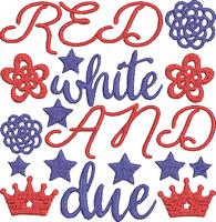 4th of July Word Art - 15 Embroidery Design