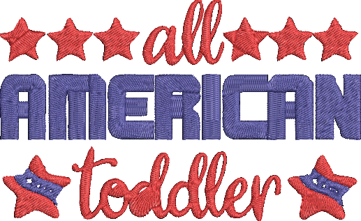 4th of July Word Art - 17 Embroidery Design
