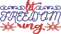 4th of July Word Art - 18 Embroidery Design