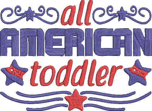 4th of July Word Art - 19 Embroidery Design