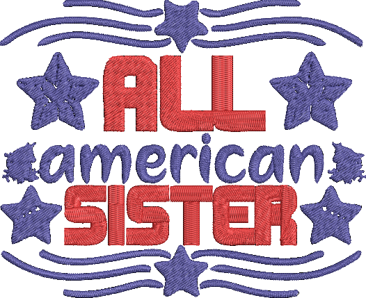 4th of July Word Art - 4 Embroidery Design