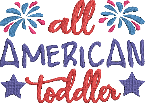 4th of July Word Art - 5 Embroidery Design
