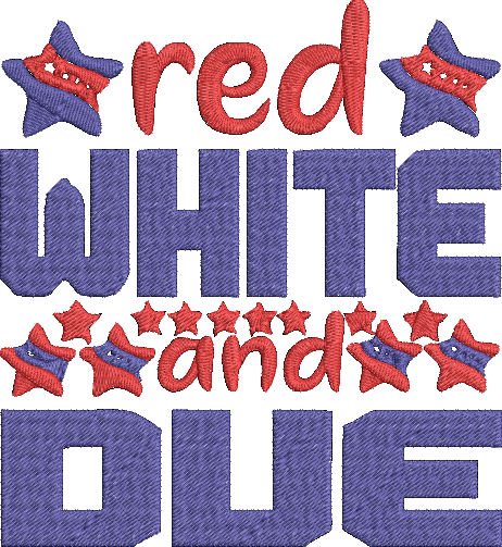 4th of July Word Art - 7 Embroidery Design