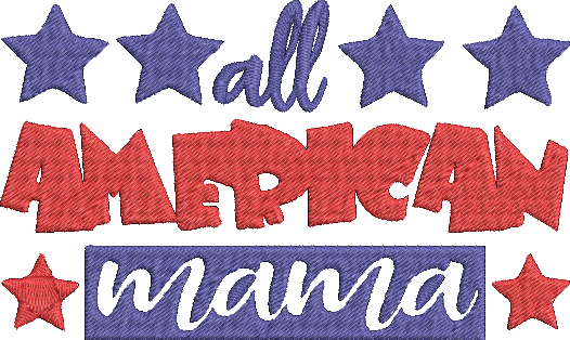 4th of July Word Art - 9 Embroidery Design