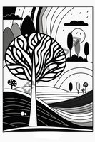 Abstract Landscape Coloring Pages Vol 1 - 3 Coloring Page