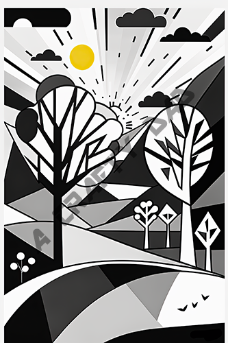 Abstract Landscape Coloring Pages Vol 1 - 5 Coloring Page