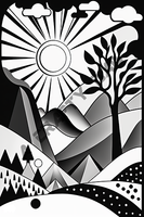 Abstract Landscape Coloring Pages Vol 4 - 7 Coloring Page