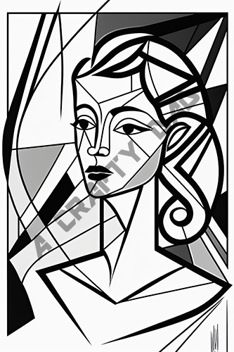 Abstract Portrait Coloring Pages Vol 3 - 1 Coloring Page
