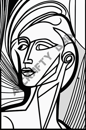 Abstract Portrait Coloring Pages Vol 3 - 4 Coloring Page