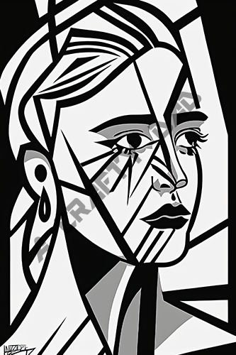 Abstract Portrait Coloring Pages Vol 3 - 9 Coloring Page