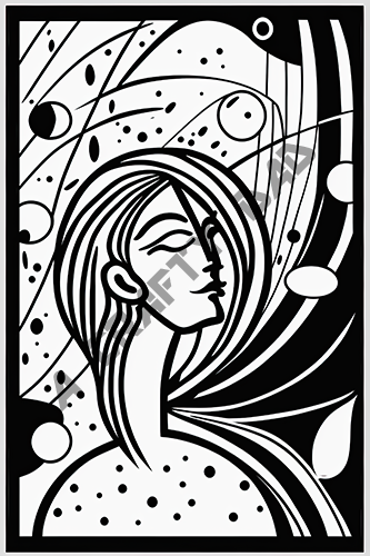 Abstract Portrait Coloring Pages Vol 4 - 2 Coloring Page