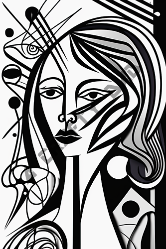 Abstract Portrait Coloring Pages Vol 4 - 6 Coloring Page
