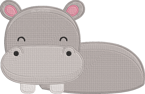 African Safari - Hippopotamus Submerged Embroidery Design