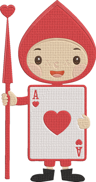 Alice in Wonderland - Heart Card Soldier Embroidery Design