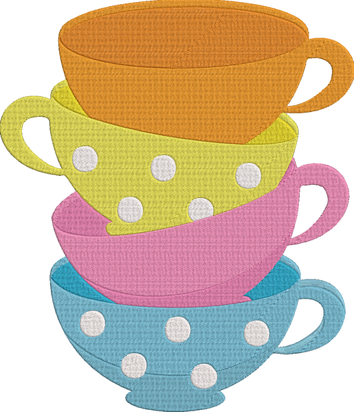Alice in Wonderland - Tea Cups Embroidery Design